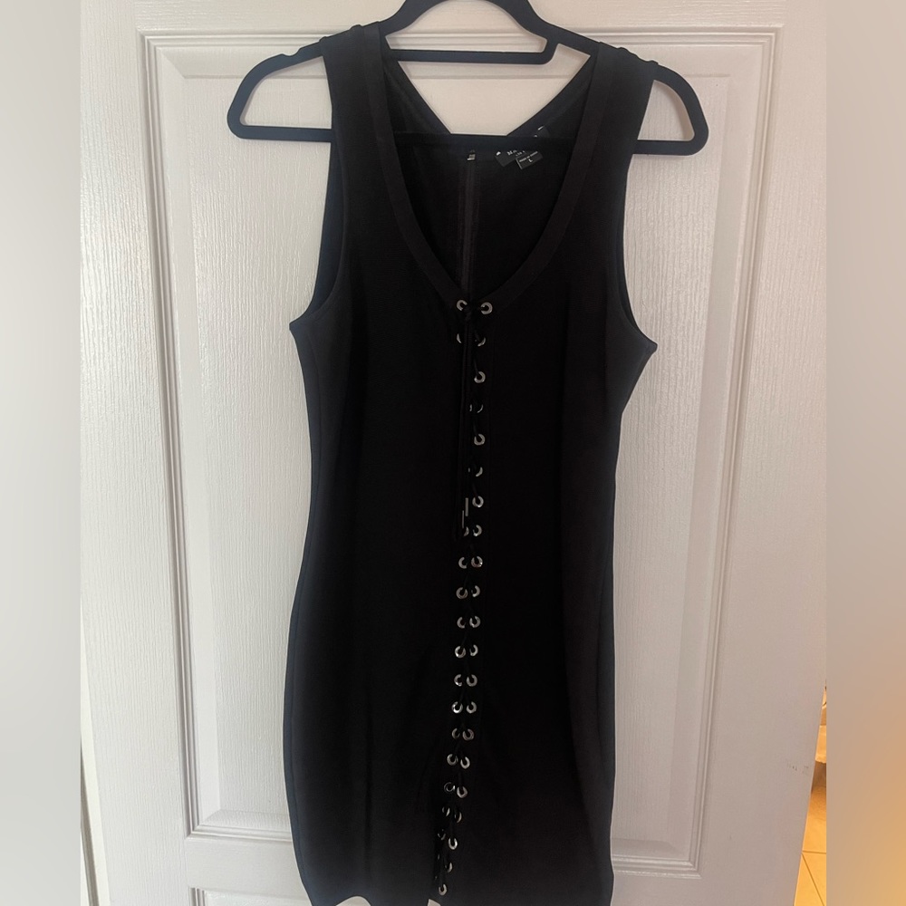 Marciano Black Bandage Lace Up Dress